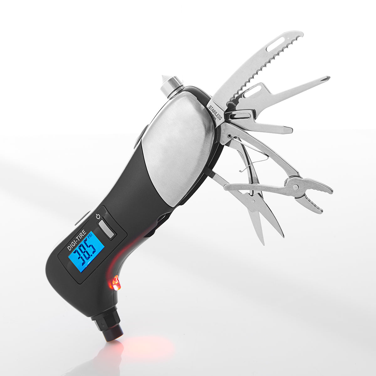 205393-z1.jpg Car Emergency Tool with Digital Tire Gauge by Sharper Image - Image 1