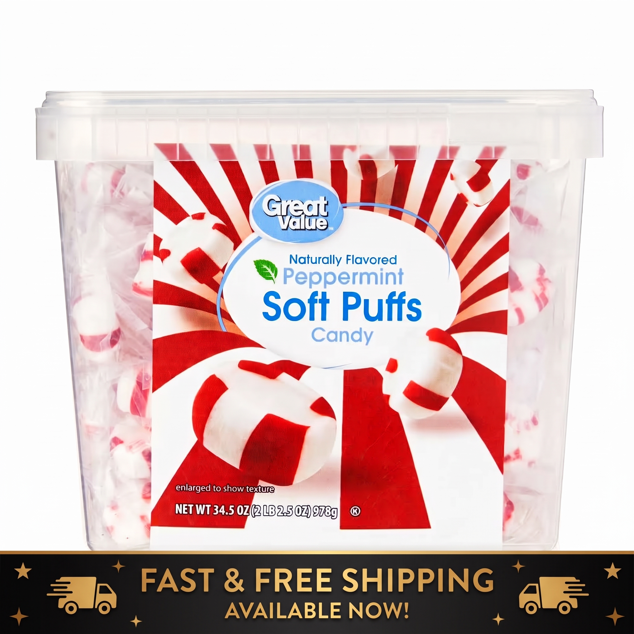 Gemini_Generated_Image_omxnlaomxnlaomxn Great Value Peppermint Soft Puffs Candy, 34.5 oz - Image 1